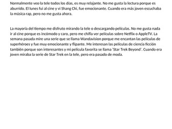 IGCSE practise writing question + example answers