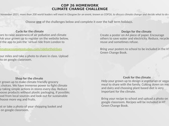 Climate change homework COP26