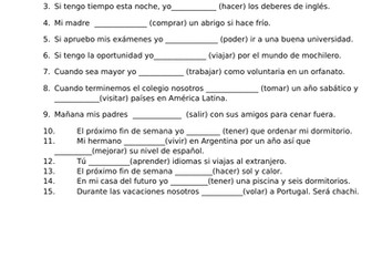 Simple future in Spanish regulars and irregulars