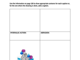 KS3 - worksheet on 4 coastal erosion processes