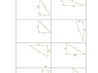 Year 9 Pythagoras' Theorem and Trigonometry Revision