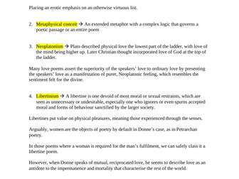 John Donne Literary Context