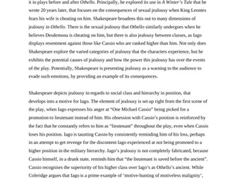 Othello essay on Jealousy