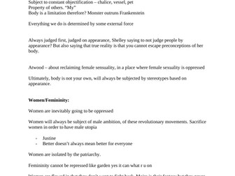 Frankenstein/Handmaids Tale Evaluative Points