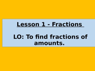 Fractions of amounts KS2