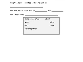 Great Fire of London cloze procedure