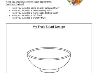 DT fruit salad - taste test, design, evaluation