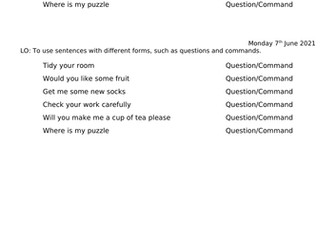 English questions or commands