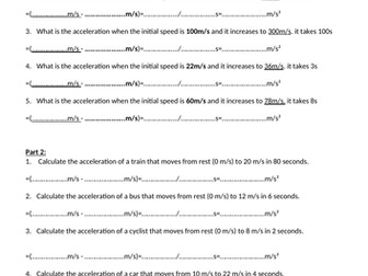 Acceleration equations lesson