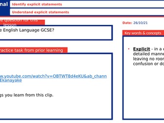 GCSE Language Paper 1 Section A sow