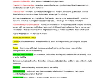 sociology alevel family and households changing patterns