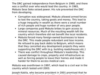 DRC Development Case Study - OCR B Geography