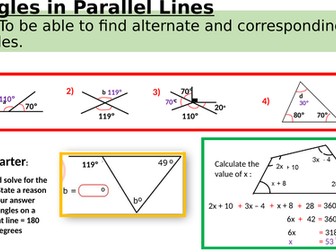 Angles in Parallel Lines Lesson