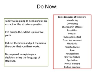 AQA Language Paper 1 Year 9 Complete SOW