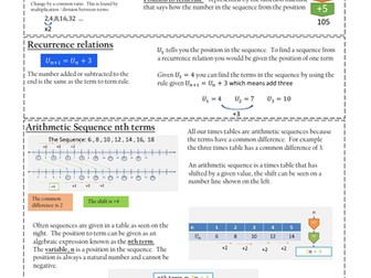 Sequences Knowledge organiser