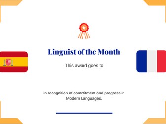 Linguist of the Month Certificate