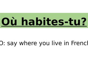 'J'habite en' ppt ks2 plus reading comprehension