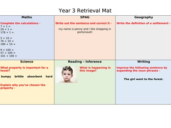 Morning Work Retrieval Mats