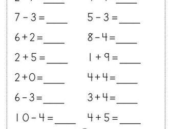 Addition and subtraction within 10