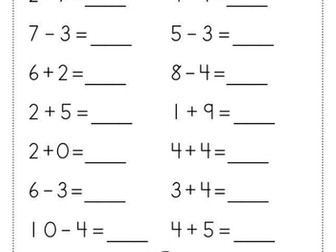 Addition and subtraction within 10
