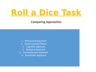 AQA Psychology A Level: Comparing Approaches - Roll a dice Task