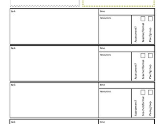 Blank lesson planning outline