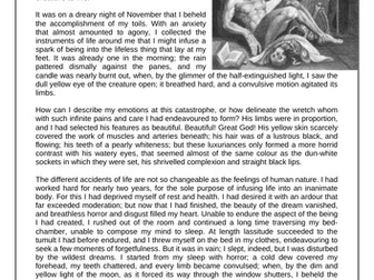 English Language Paper 1 Question 3 Frankenstein