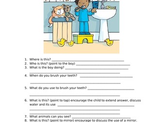 speech and language wh question scene