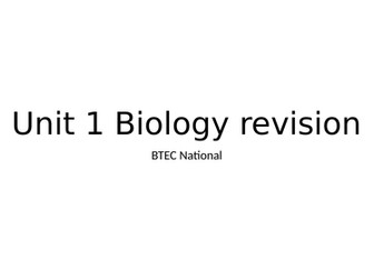 BTEC National Applied Science unit 1 biology revision PPT 1