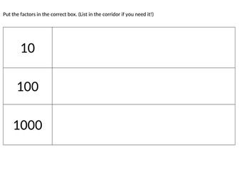 Factors of 10, 100, 1000  ACTIVE maths