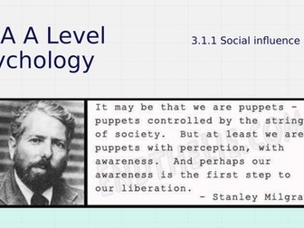 AQA A Level Psychology Social Influence Obedience