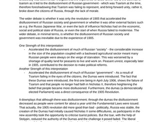 AS Level History: Russia Essay Plan