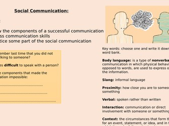 social communication, body language, intervention workbook