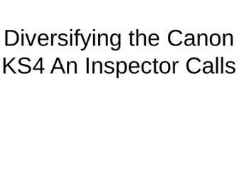 An Inspector Calls diverse teaching