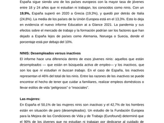 España sigue a la cabeza de la UE en número de ‘ninis’, solo por detrás de Italia