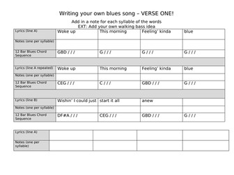 Write your own blues song Y8 Frame