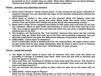 The science of home alone - a worksheet to go with the film Home Alone (key stage 3)