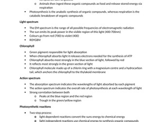 IB biology higher level topic 2- molecules