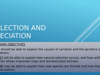 Selection and Speciation