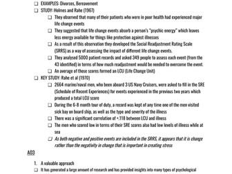 Outline and evaluate research into the effects of life changes on the individual [Essay Plan]