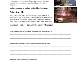 Alkali metals being tested