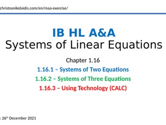 Systems of Linear Equations IB A&A HL