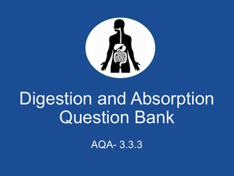 AQA AS Level Biology-Digestion and Absorption Question Bank (3.3.3)