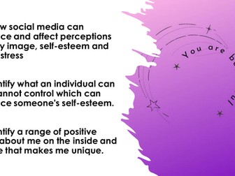 Mental Health & Well Being Lesson 2 - Body image and Self-Esteem