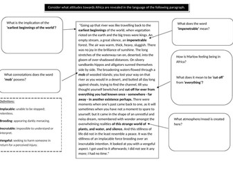 Guided annotation sheet- Heart of Darkness
