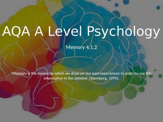 AQA A Level Psychology Memory - MSM