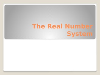 Real Numbers - Intervals