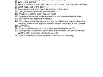 Guided reading question prompts