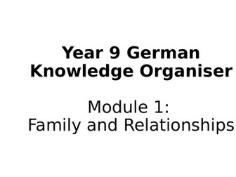 German Knowledge Organiser - Family