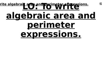 Writing Expressions for Shapes Algebraically